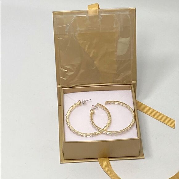 THEIA Hestia 14K Goldplated Inside-Out Hoops earrings - Picture 4 of 9